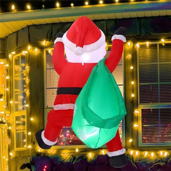 4 ft Christmas Inflatable Santa Claus with Build in LED...